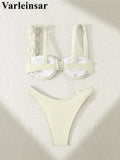 Sexy 3D Flowers Underwired Bikini Women Swimwear Female Swimsuit Two-Pieces Bikini Set Brazilian Bather Bathing Suit Swim V7970