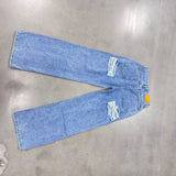 Women's Jeans Trend High-Waisted Distressed Skinny Straight-Leg Jeans Solid Color Distressed Finish Button-Fly Zipper Trousers