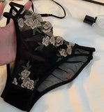 MOYISU Kawaii French Triangle Bra Airism Ultra Thin Invisible Bralette Set Black Lingerie Comfort S-XL 32-38 Sexy Tushy &  Panty
