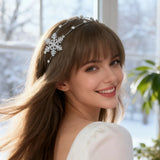 AWAYTR New Fashion Luxurious Snowflake Rhinestones Hairbands Sweet Flower Headband for Women Girl Hair Accessories