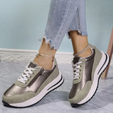 Fashion Lace Up Thick Bottom Sneakers for Women 2025 Zipper Decor Platform Sneakers Shoes Woman Non Slip Plus Size Sports Shoes