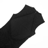 FDYOUI Women's Backless Sleeveless Bodysuits 2026 Summer Sexy Buttons Hollow Out Lace Jumpsuits Night Club Overalls Black Red