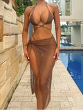 3 Pieces Triangle String Thong Bikinis 2026 Swimwear Female Sexy Brazilian Swimsuit Women Bathers Bathing Swimming Swim Suit