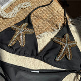 Sparkling Star Halter High Cut Leg Bikini Female Swimsuit Women Swimwear Two-pieces Bikini set Bather Bathing Suit Swim K7105