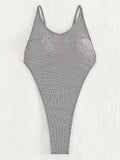 Extreme Mini One Piece Swimsuit Women G String Shiny Swimwear Female Micro Thong Monokini Bather Backless Bathing Suit Swim wear