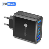 55W 3 USB 3 PD Charger Fast Charging QC3.0 Travel Charger For iPhone 15 14 Samsung Xiaomi Mobile Phone Adapter EU KR US UK Plug