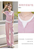 Knitted two-piece casual suit is loose and comfortable