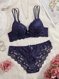 Single of Women's Underwear Set Sexy Lace Patchwork with Push Up Bra Romantic Sheer Women's Panties