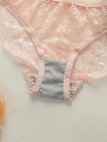 Transparent Floral Two Pieces Clothing Underwire Push Up Lingeries For Woman A2123