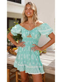 Foridol Spaghetti Strap Sundress Cut Out Women's Dress Summer Printed Boho Beach Maxi Dress 2025 Paisley Printed A-line Vestidos