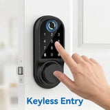 Bluetooth Smart Deadbolt Lock With Fingerprint And Keyless Entry