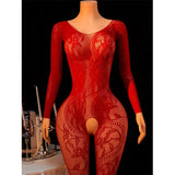 Porn Underwear Crotchless Babydolls Dress EroticCostume Sexy Hanging Neck Bodystockings Mesh See Through Adults Sexual Bodysuits