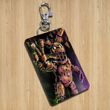 2026 A-FnafS oppression Rectangle ID Card Case Keychain Access Card Bag Key Tag Ring Leather Card Holder Key Ring Access