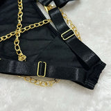 Toucheart Erotic Underwear Mesh See-through Patchwork Metal Chain Hot Girls Sexy Seductive Coquette Nightclub Party Dance Suit