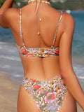 Floral Print Brazilian Bikini Women Swimwear Female Swimsuit Two-pieces Bikini Set Bather Bathing Suit Swim Summer Beach Wear