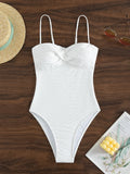 2026 Twist Front Swimsuit One Piece White Swimwear Women Sexy Bathers Bathing Swimming Swim Suit Female Beachwear