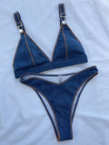 DEKA Sexy Brazilian Women Swimwear Denim Bikini Set Blue High Cut Bikini Female Swimsuit Two-pieces Bather Bathing Suit Swim