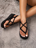 Women Leisure Wedges Sandals Summer Platform Shoes Light Weight Soft EVA Sole Girls Beach Street Flip Flops Plus Size 41 Sandal
