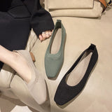 Breathable Mesh Fashion Flats For Women Spring Summer Flat Shoes Square Toe Slip-on Loafers Soft Sole Girls Daily Walking Shoes