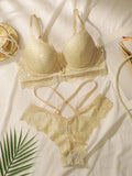 2024 New Women's Latest Production And Sales Pull Gathering Lace Underwear And Underwear Set U093