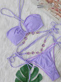 Wrap Around Halter Rhinestones Diamond Bikini Women Swimsuit Female Swimwear Two-pieces Bikini Set Bathing Suit Swim Beach Wear