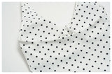 New Summer Women White Polka Dot Print Yoga Sets Hanging Neck Slim Sport Vest High Waist Mid Pants Gym Two-piece Workout Clothes