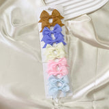 10Pcs/card Grosgrain Ribbon Bows Hair Clips For Girls Small Trailing Bowknots Hairpins Headwear Kids Hair Accessories