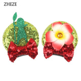 Christmas 2.8"Mouse Ears Hair Clips For Children Sequins Bow Hairpins Girls Festival Party DIY Hair Accessories