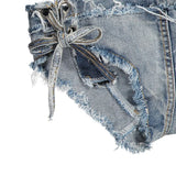 DEKA Women's Bandage Denim Bikini Set Summer New Jeans Shorts Swimwear Bra Beach Play and Bar Nightclub Swimsuit