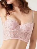 Women Sexy Lace Slim Fit Cami Top Low Cut floral Mesh Crop Tank Top Summer Y2K Going Out Top Embroidery