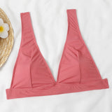 Sexy Bikinis 2025 Women Solid Swimsuit Women Padded Swimwear Female Beachwear Bathers Bathing Swimming Swim Suit