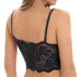 Women's Lace Bra Top Comfortable Bralette Solid Color Sexy Underwear Vest Female Hollow Out Wireless Lingerie Seamless Brassiere