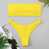 Velvet Bikinis 2025 Women Brazilian Bandeau Swimsuit Solid Sexy Swimwear Female Beachwear Bathers Bathing Swimming Swim Suit