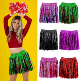 Sequin Cheerleading Team Dress for Adults Kids Rain Skirt Dance Costume Streamer Fringe Half Skirt for Beach Parties