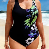 Multicolor Women's One-Piece Suit Swimwear 2026 Summer Vest Tankini Bodycon Racing Swimsuit High Waist Beachwear Large Size 4XL