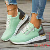 Plus Size 44 Platform Casual Sneakers for Women Lace Up Anti Slip Thick Sole Sport Shoes Woman 2026 Spring Zipper Walking Shoes
