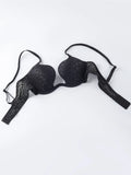 Solid Underwire Bra push up Lingerie comfort padded bra lift up thick cup lace bralette