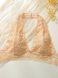 Women's full cup hanging neck push up bra without steel ring thin lace personality Lingerie beautiful back brassiere A561
