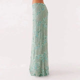 Sexy Beading Sequined Long Skirt Women Solid Low Waist Slim Straight Skirts Female Summer Lady Chic Beach Vacation Clothes JO6M