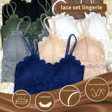 7 Pieces Color Women' Sexy Lace Wire-free Bras Lightweight Breathable Back Support, Gathered Shaping for Natural Curves