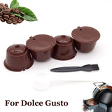 Reusable Coffee Capsule Kits for Nescafe Dolce Gusto Machine Refillable Capsules Pod Compatible Filter Cups Dispenser Supplies