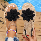 2026 NEW  Flower Wedge Sandals for Women Summer Fashion Platform Slippers Woman Lightweight Non Slip Beach