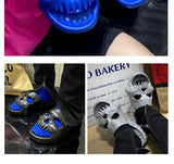 New Personalized Skull Design Men Slippers 2024 Summer Outdoor Fun Slides Thick Bottom of Beach Non-slip Leisure Women Sandals