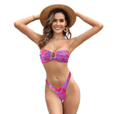2024 Sexy Push Up Women Swimsuits Micro Bikini Female Swimwear Brazilian Bikini Set Thong Biquini Swim Suits Print Beachwear