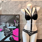 Elegant French Purple Halter Neck Bra Set Delicate Lace Bralette for Small Bust Layered Straps Lingerie UK Sizes MOYISU Sexy Bra