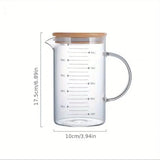 Glass Measuring Cup Jug With Lid And Insulated Handle