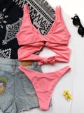 Sexy Adjustable Rings Cross Bandage Bikini Female Swimsuit Women Swimwear Two-pieces Bikini set Bather Bathing Suit Swim Lady