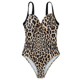 S - XL New Leopard Printed Underwired Bra Cup Women Swimwear One Piece Swimsuit Female Monokini Bather Bathing Suit Swim V3262