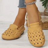 Concise Solid Hollow Flat Shoes for Women Summer Comfortable Shallow Women's Flat Shoes Slip On Walking Woman Flats Shoes