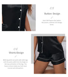 Women Two-piece Pj Sets Sleepwear Loungewear Button-Down Pajama Women 2 Piece Pijama Homewear Shorts Set